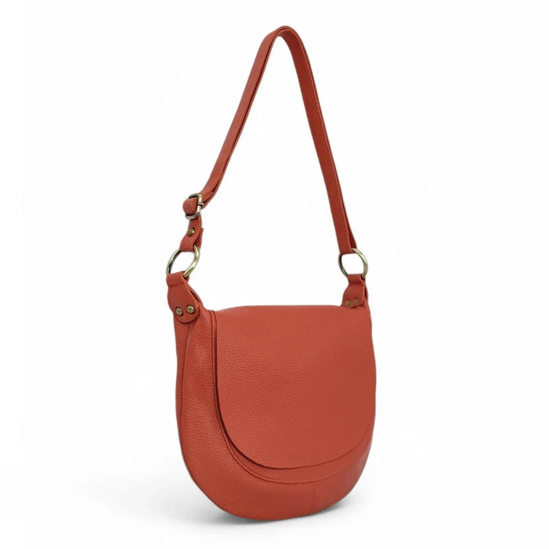 Sac bandoulière en cuir grainé LITTLE CITIZEN Terracotta
