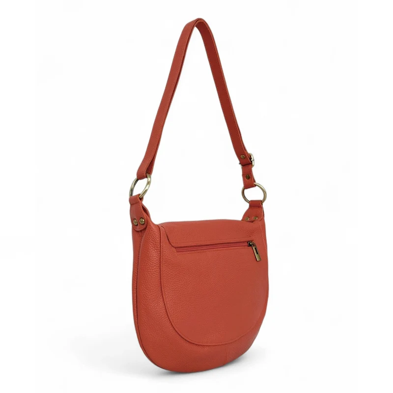 Sac bandoulière en cuir grainé LITTLE CITIZEN Terracotta