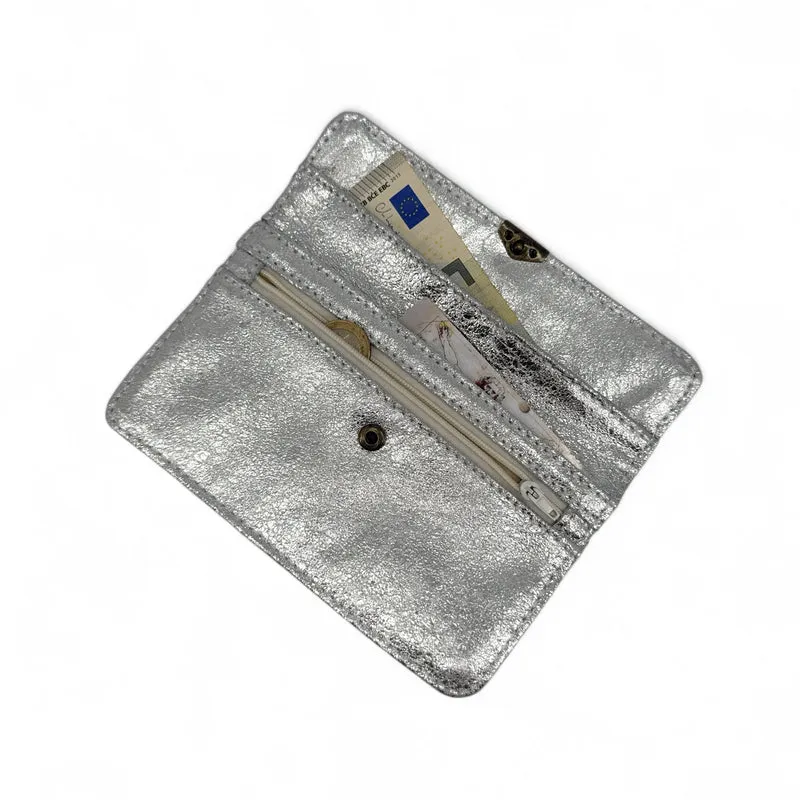 Pochette porte-monnaie en cuir irisé IMPRO Argent clair