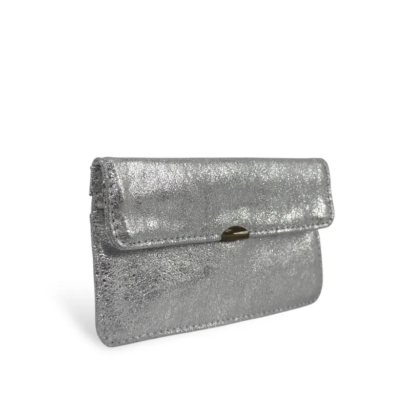 Pochette porte-monnaie en cuir irisé IMPRO Argent clair