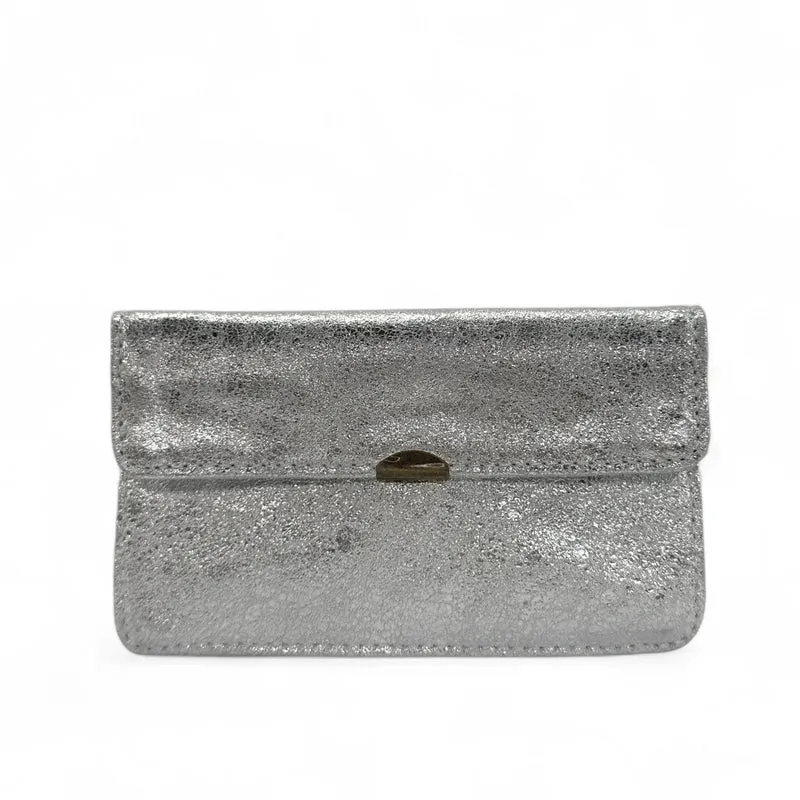 Pochette porte-monnaie en cuir irisé IMPRO Argent clair
