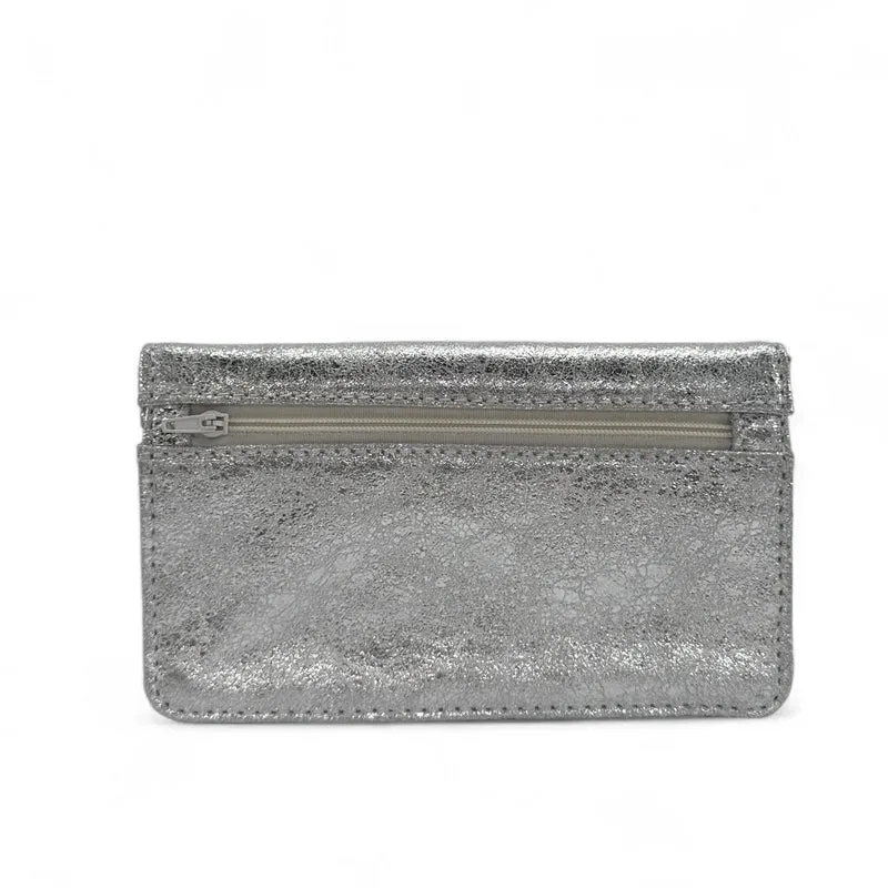Pochette porte-monnaie en cuir irisé IMPRO Argent clair