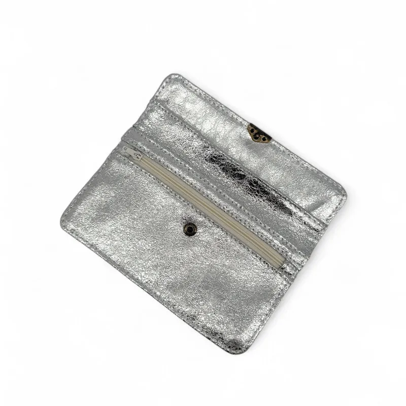 Pochette porte-monnaie en cuir irisé IMPRO Argent clair
