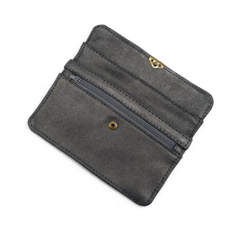 Pochette porte-monnaie en cuir irisé IMPRO Marron glacé