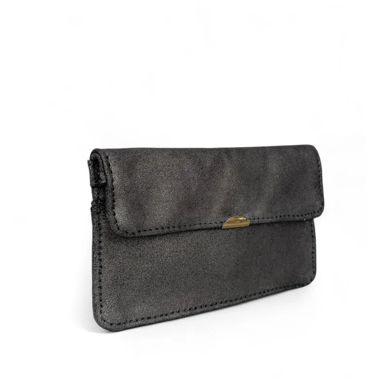 Pochette porte-monnaie en cuir irisé IMPRO Marron glacé