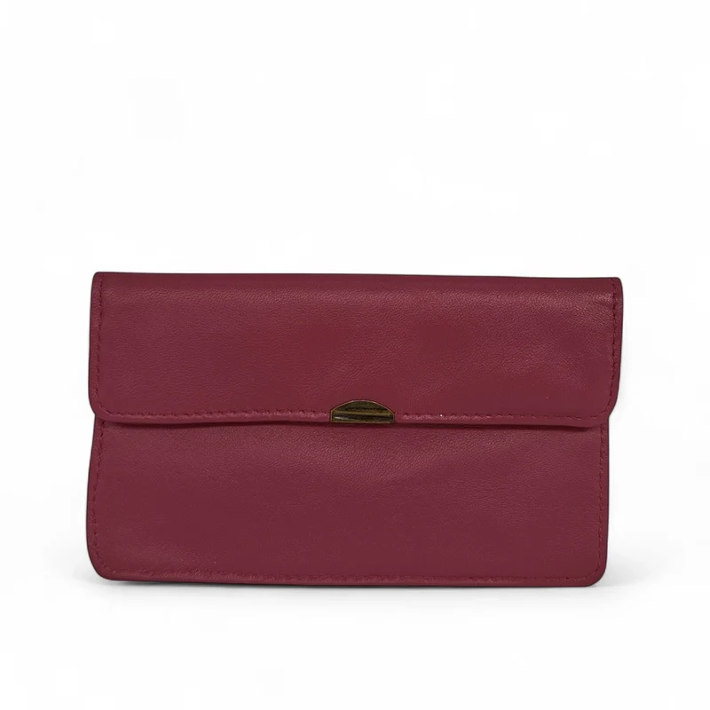 Pochette porte-monnaie en cuir lisse IMPRO Bordeaux