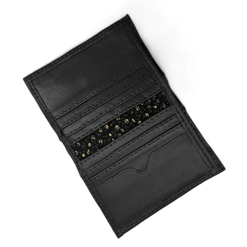 Porte-cartes en cuir lisse IMPRESSION Noir