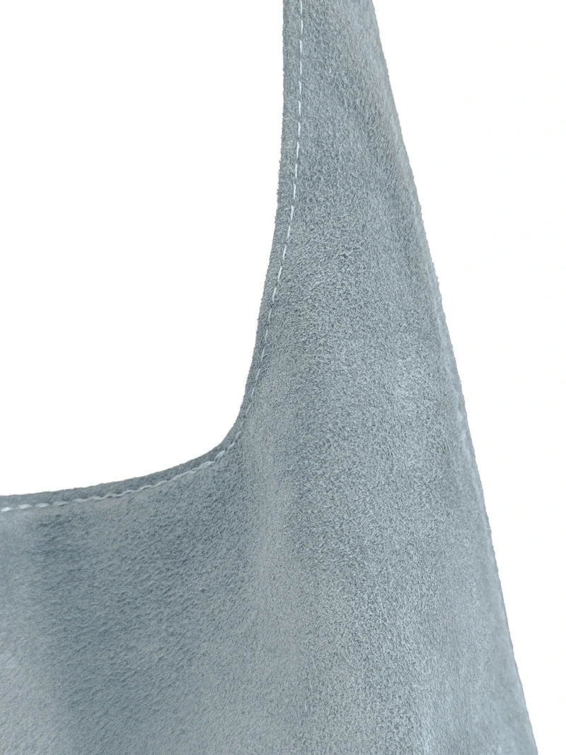 Sac à main de forme HOBO en daim EVA Bleu pastel
