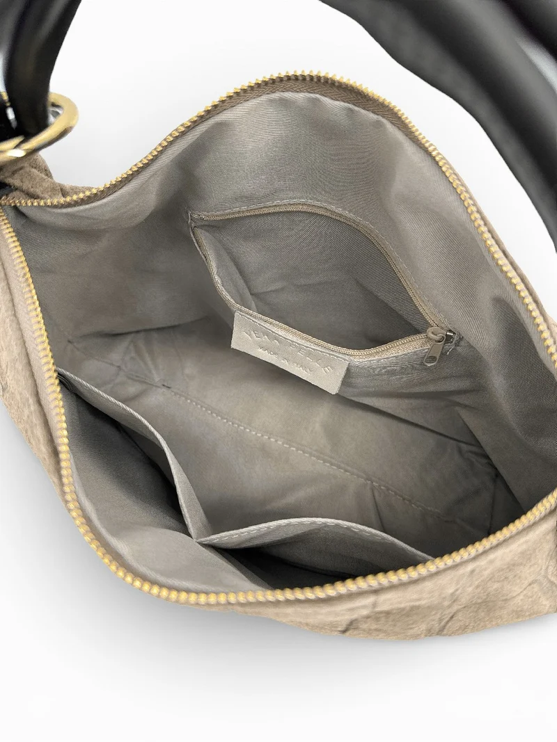 Sac pochette en daim embossé crocodile MAXINE Beige crème