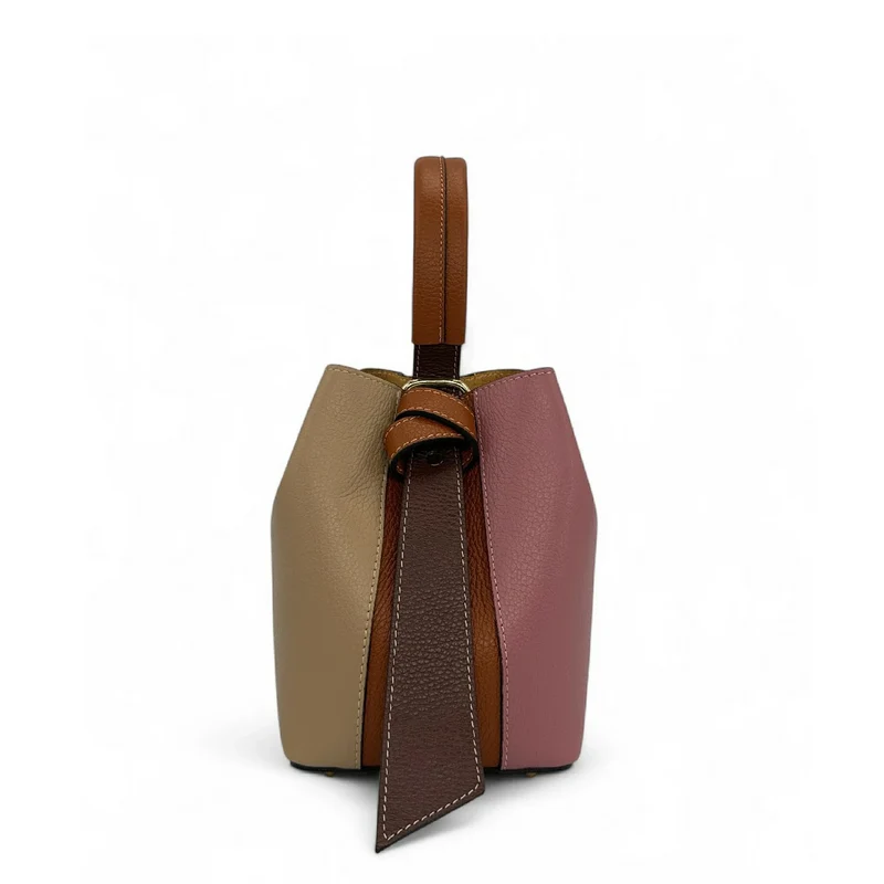 Sac seau et pochette en cuir grainé ONLY BIRDIE Multicolore 6