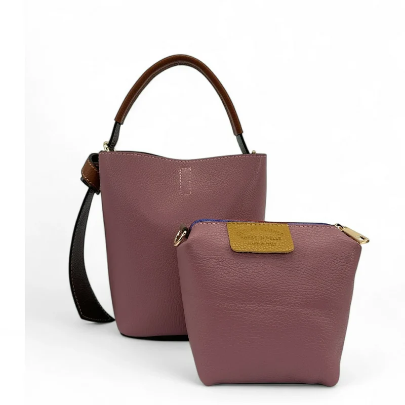 Sac seau et pochette en cuir grainé ONLY BIRDIE Multicolore 6