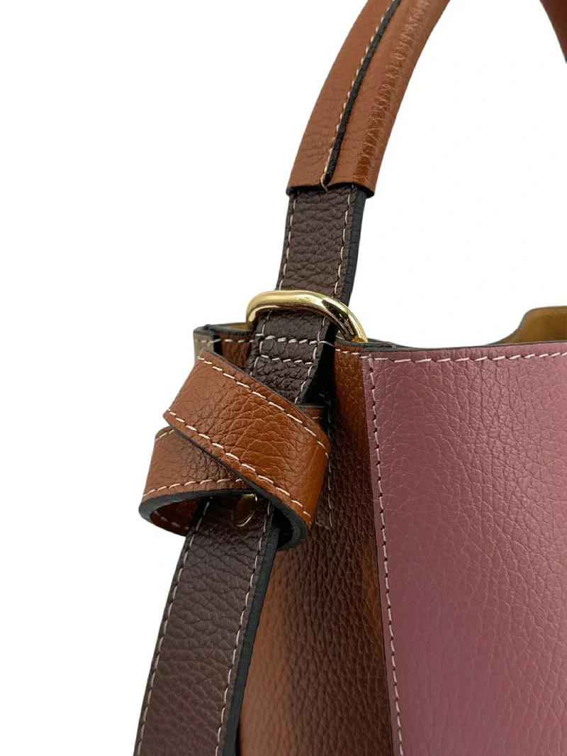 Sac seau et pochette en cuir grainé ONLY BIRDIE Multicolore 6