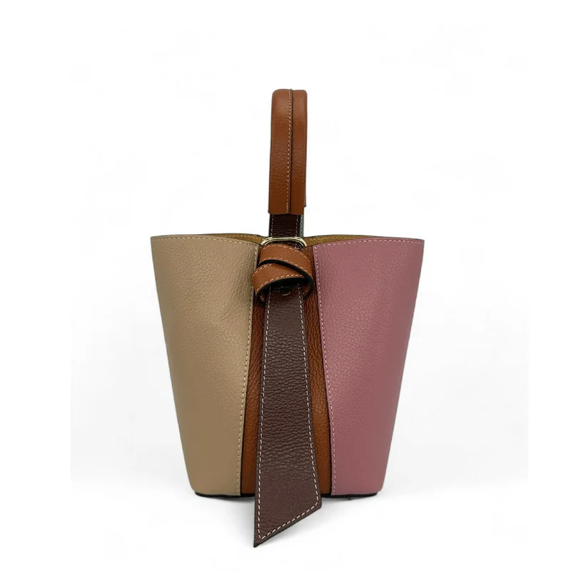 Sac seau et pochette en cuir grainé ONLY BIRDIE Multicolore 6