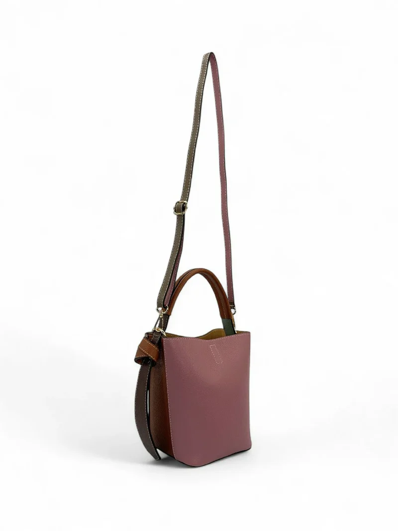 Sac seau et pochette en cuir grainé ONLY BIRDIE Multicolore 6