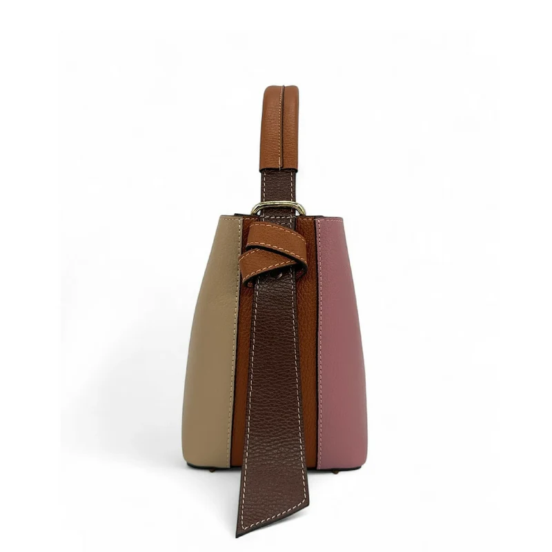 Sac seau et pochette en cuir grainé ONLY BIRDIE Multicolore 6