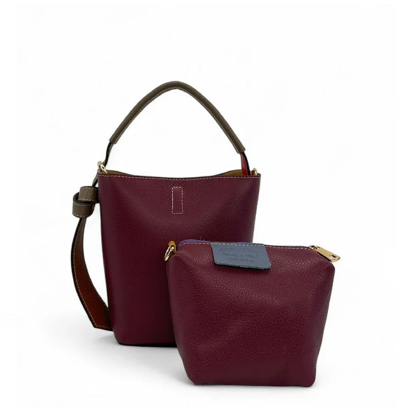 Sac seau et pochette en cuir grainé ONLY BIRDIE Multicolore 5