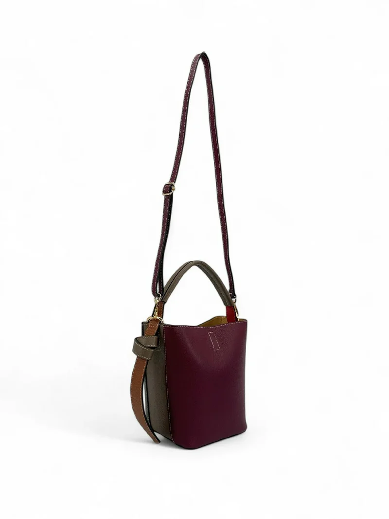 Sac seau et pochette en cuir grainé ONLY BIRDIE Multicolore 5