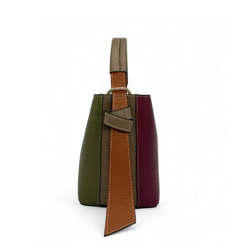 Sac seau et pochette en cuir grainé ONLY BIRDIE Multicolore 5