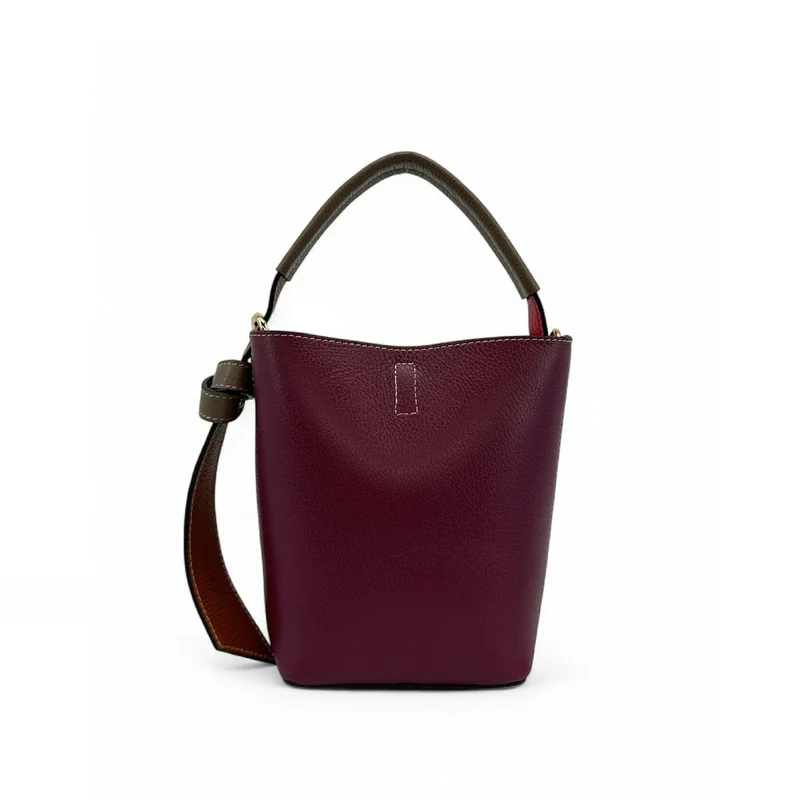 Sac seau et pochette en cuir grainé ONLY BIRDIE Multicolore 5