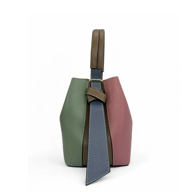 Sac seau et pochette en cuir grainé ONLY BIRDIE Multicolore 4