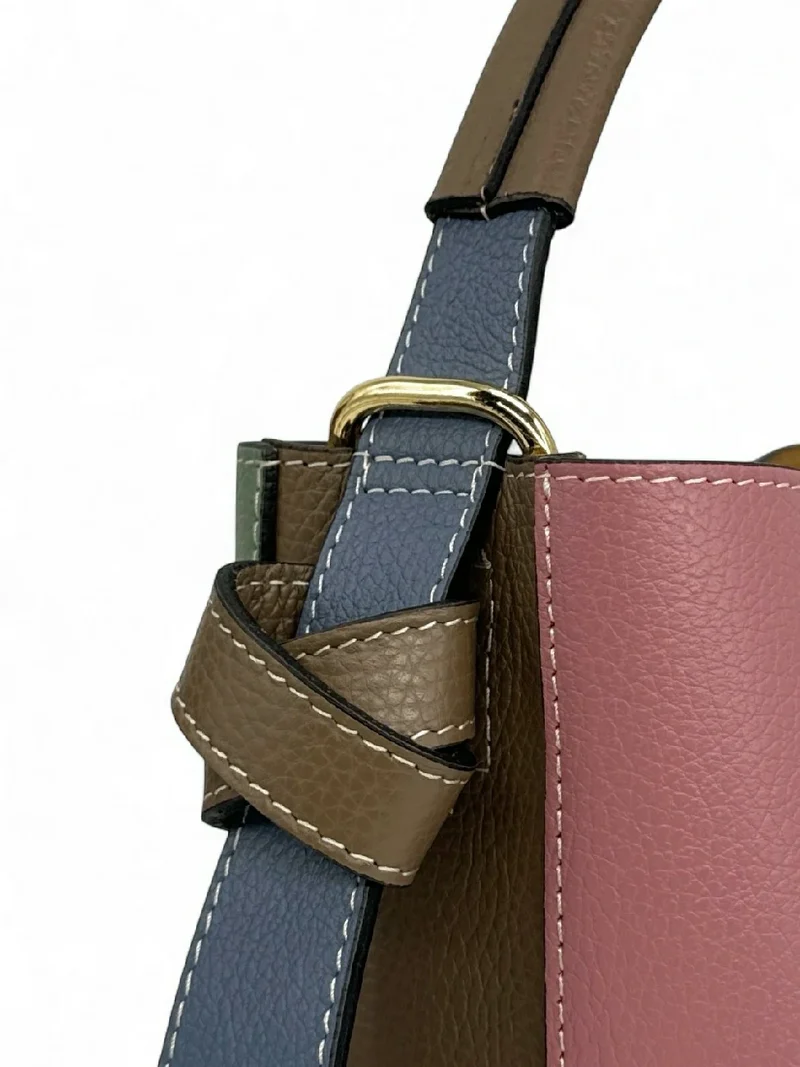 Sac seau et pochette en cuir grainé ONLY BIRDIE Multicolore 4