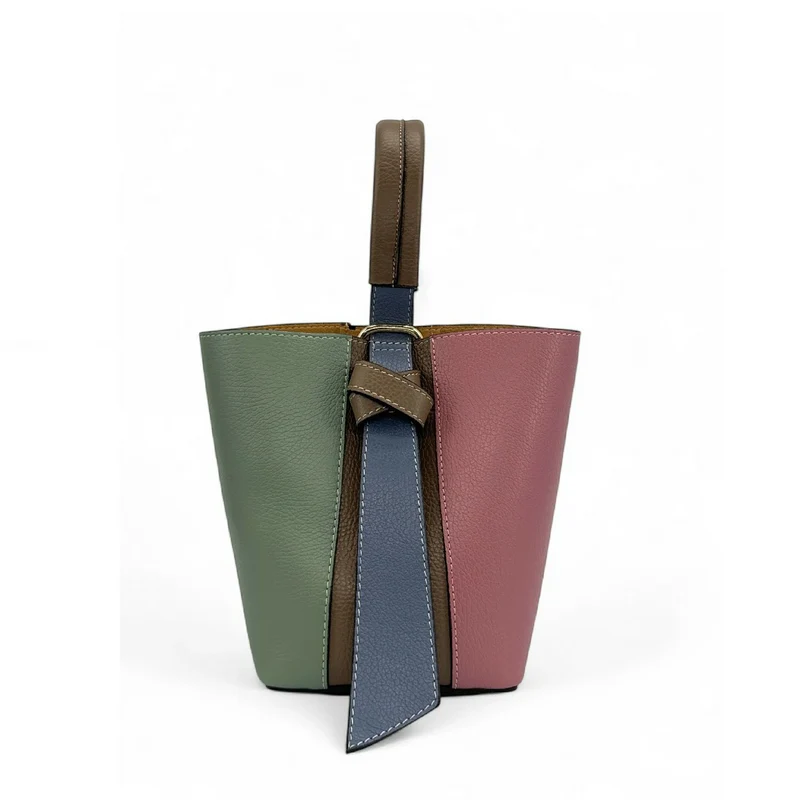 Sac seau et pochette en cuir grainé ONLY BIRDIE Multicolore 4