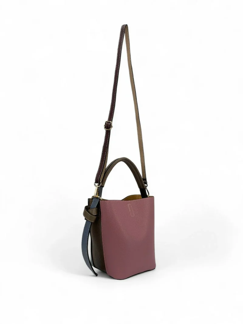 Sac seau et pochette en cuir grainé ONLY BIRDIE Multicolore 4