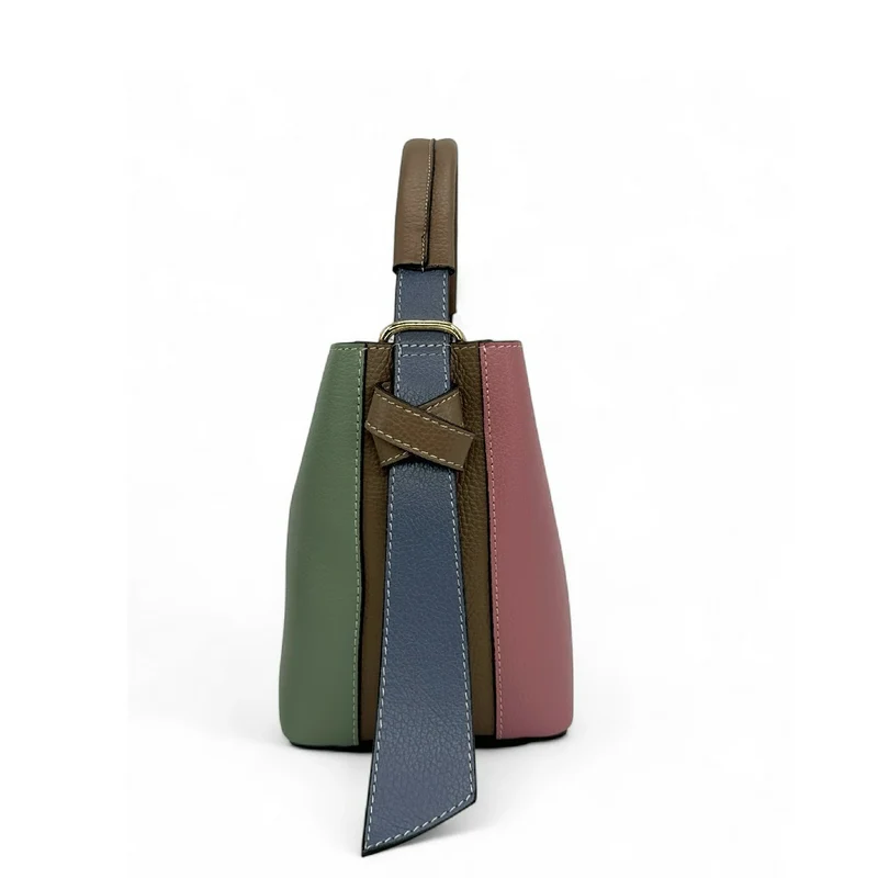 Sac seau et pochette en cuir grainé ONLY BIRDIE Multicolore 4