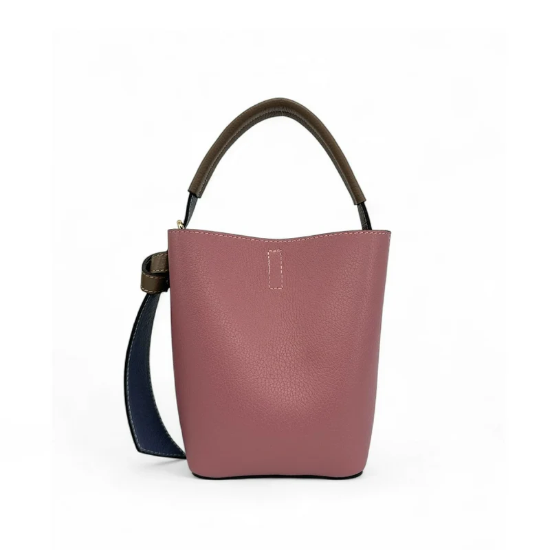 Sac seau et pochette en cuir grainé ONLY BIRDIE Multicolore 4