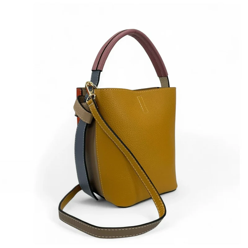 Sac seau et pochette en cuir grainé ONLY BIRDIE Multicolore 1
