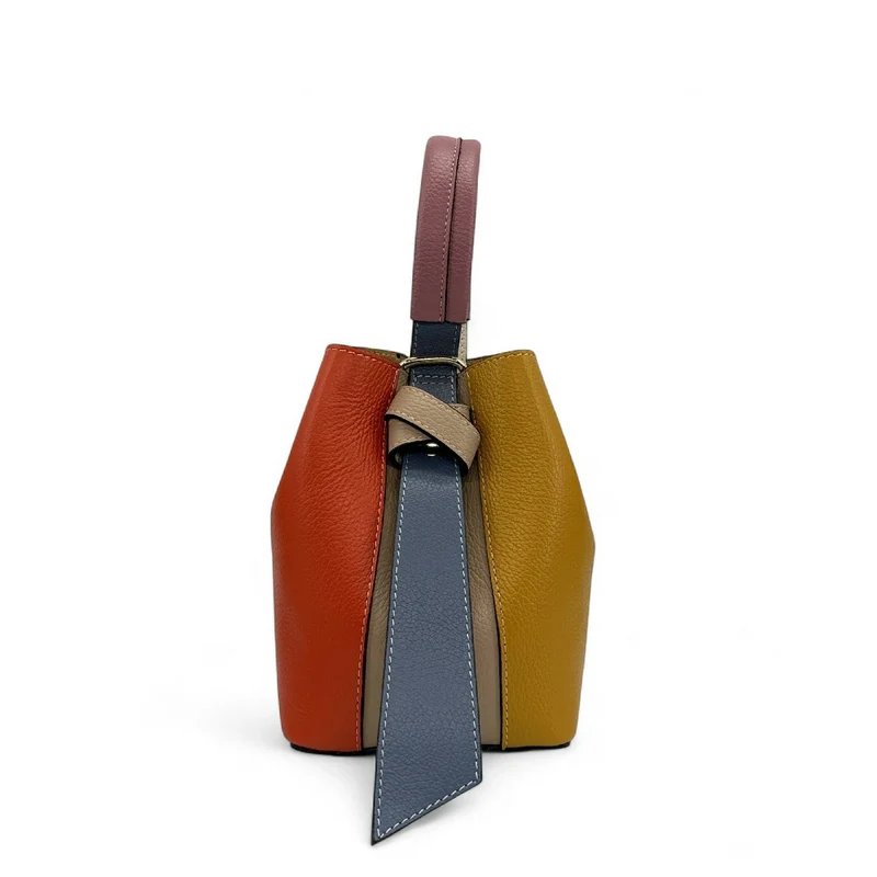 Sac seau et pochette en cuir grainé ONLY BIRDIE Multicolore 1