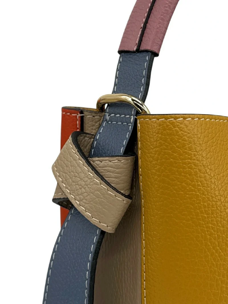 Sac seau et pochette en cuir grainé ONLY BIRDIE Multicolore 1