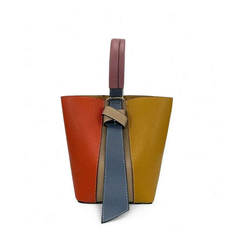 Sac seau et pochette en cuir grainé ONLY BIRDIE Multicolore 1