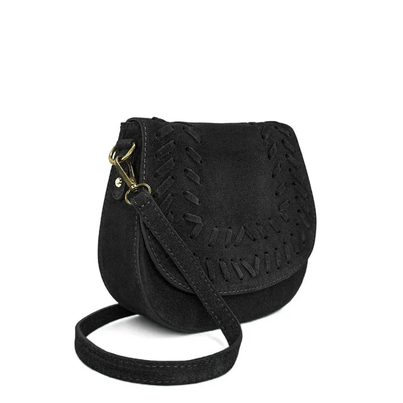 Sac besace en cuir daim SEDONA Noir