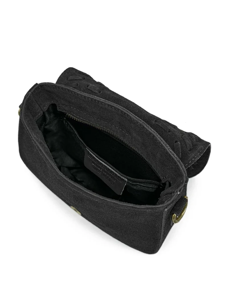Sac besace en cuir daim SEDONA Noir