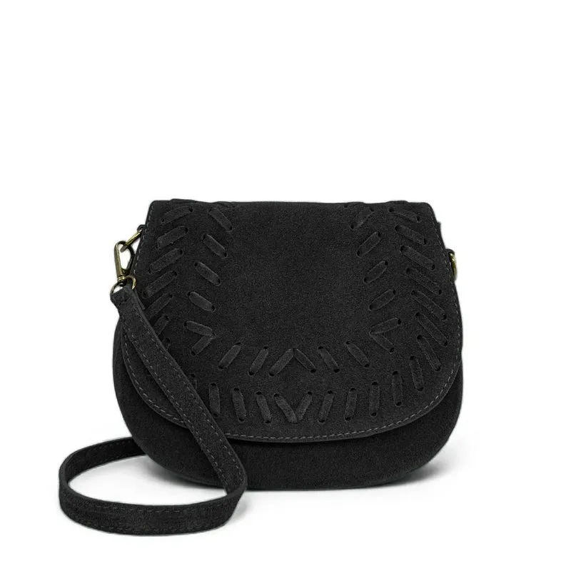 Sac besace en cuir daim SEDONA Noir