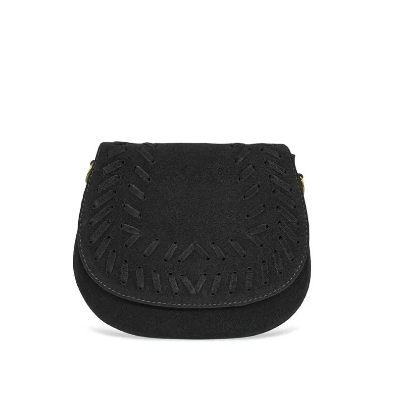 Sac besace en cuir daim SEDONA Noir