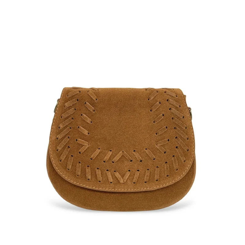 Sac besace en cuir daim SEDONA Marron camel