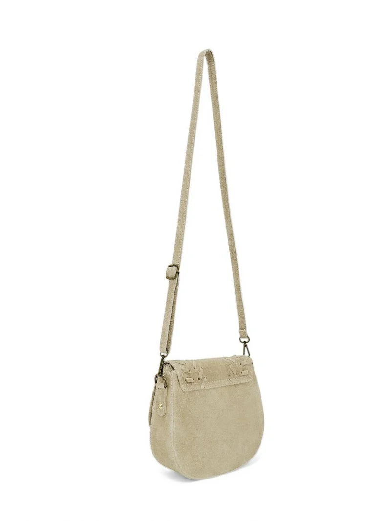 Sac besace en cuir daim SEDONA Beige crème