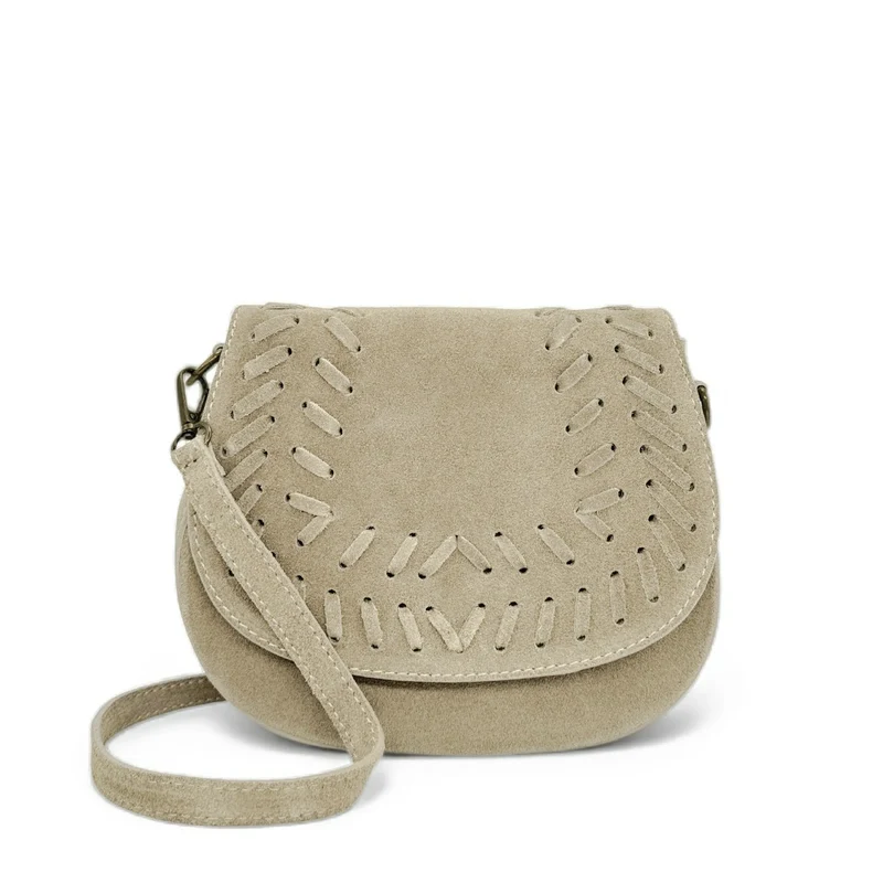 Sac besace en cuir daim SEDONA Beige crème