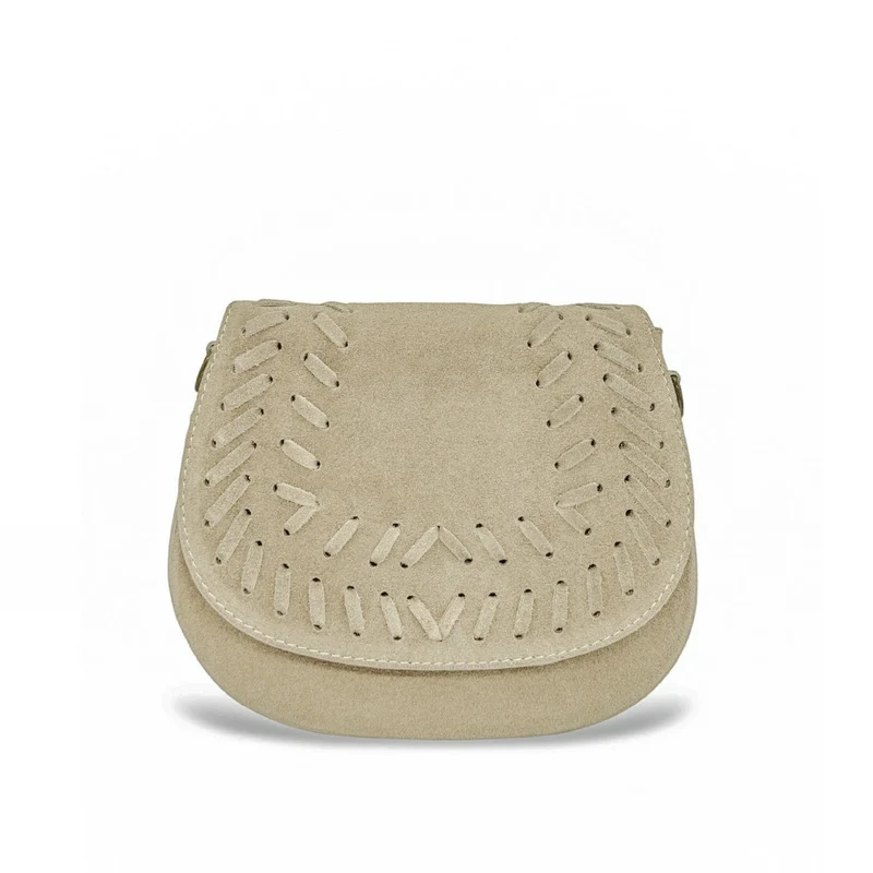 Sac besace en cuir daim SEDONA Beige crème