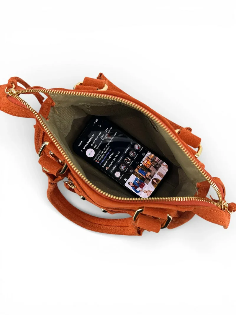 Mini-sac en daim STORM SUEDE NANO Orange mandarine