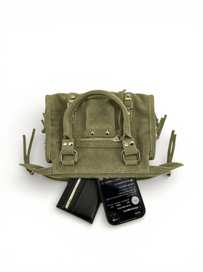 Mini-sac en daim STORM SUEDE NANO Vert kaki