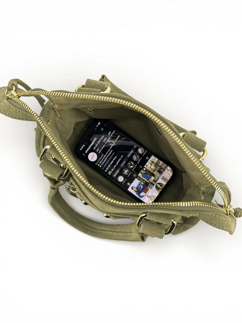 Mini-sac en daim STORM SUEDE NANO Vert kaki