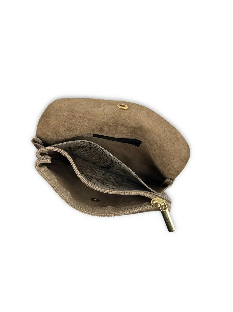 Pochette porte-monnaie en cuir brossé COMPO BROSSEE Python