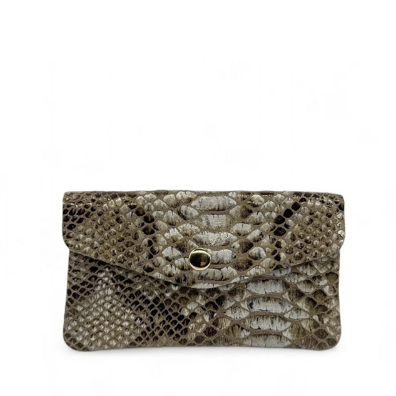 Pochette porte-monnaie en cuir brossé COMPO BROSSEE Python
