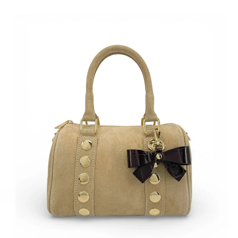 Porte-clés en cuir à motif crocodile FARFALA CROCO Prune