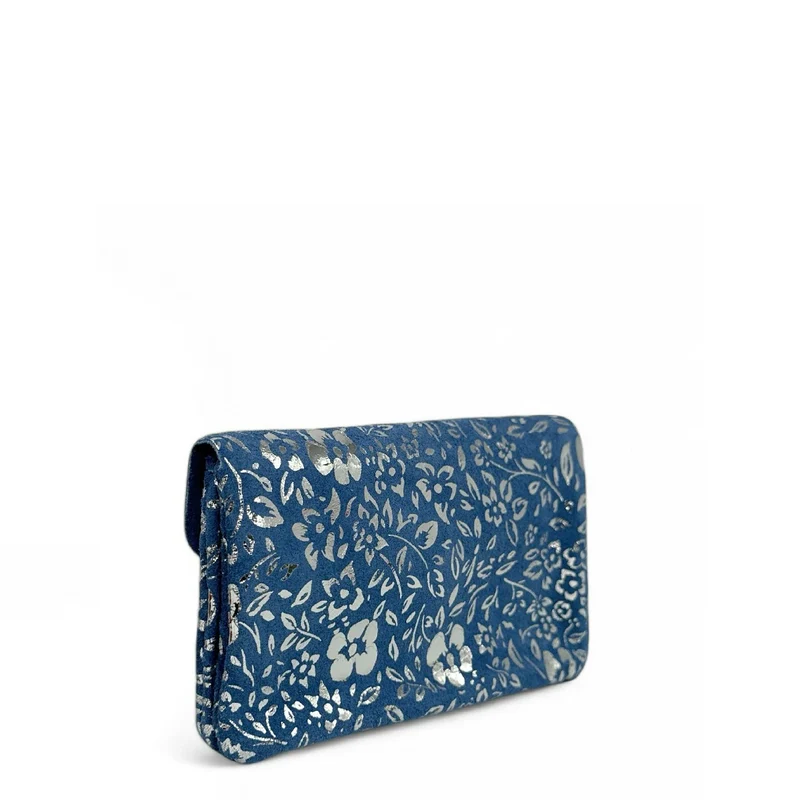 Pochette porte-monnaie en daim COMPO BLOOM Bleu denim
