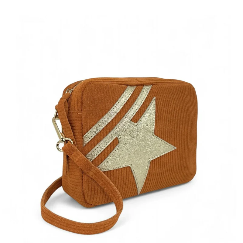 Sac à bandoulière en daim SILVER STAR Orange patiné
