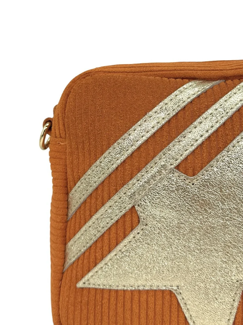 Sac à bandoulière en daim SILVER STAR Orange patiné